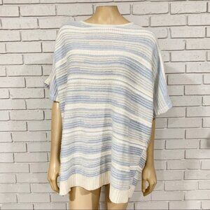 St. John Cashmere & Linen‎ Blue White Striped Sweater – Designer Knit
